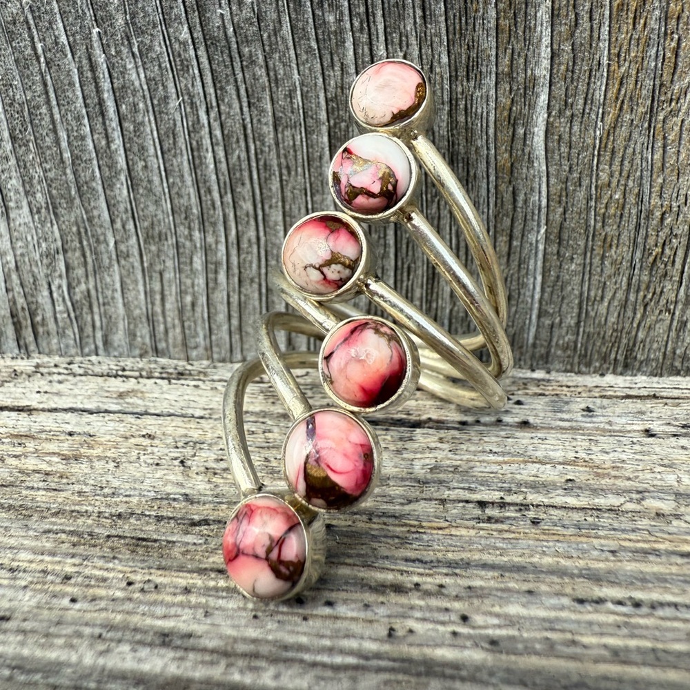 Rose Dahlia Spiral Sterling Silver 925 Women's Ring Size 8.5 Adjustable